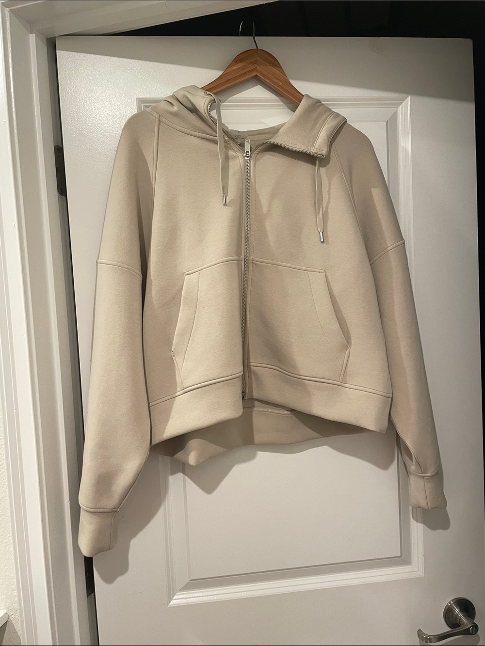 Calia by Carrie underwood soft Women's Cream Zip-Up Hooded Jacket large
